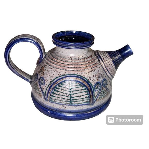 Deep blue gray vase pitcher pot decor - Picture 1 of 15